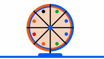 Obraz premium Colorful wheel of fortune with vibrant dots spinning on axis