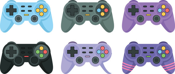Cute Cartoon Game Controller Vector Set  Smiling Faces and Playful Designs © MSTZOWRON
