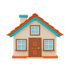 Illustrated house icon isolated on transparent background