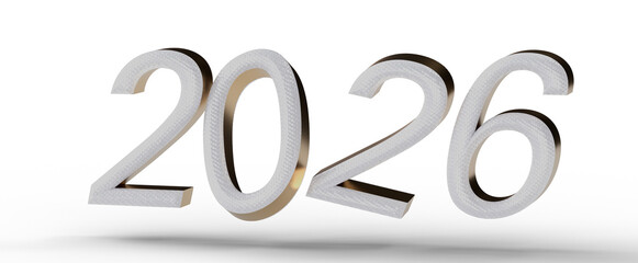 3D rendered illustration of the year 2026. Perfect for new year greetings, announcements, celebrations and future planni © vegefox.com