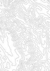 Fototapeta premium Curvas de nivel sobre fondo blanco. Mapa Topográfico 