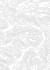 Fototapeta premium Curvas de nivel sobre fondo blanco. Mapa Topográfico 