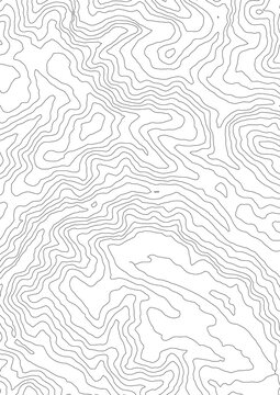 Curvas de nivel sobre fondo blanco. Mapa Topogr&aacute;fico 