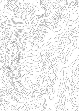 Curvas de nivel sobre fondo blanco. Mapa Topogr&aacute;fico 