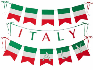Fototapeta premium Italy themed bunting banner garland decoration