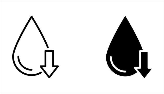 Low water level icon set on white background