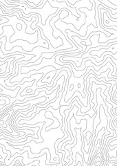 Fototapeta premium Curvas de nivel sobre fondo blanco. Mapa Topográfico 