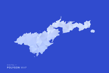 American Samoa Map - Polygon Style Vector Illustration in Blue and White Gradient, Low Poly Geometric Design, Isolated on Solid Background for Infographics and Digital Use. © Whatever