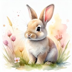 Flauschiges Hasenbaby im Fr&uuml;hlingslicht