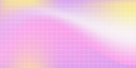 Pink blue gradient blurred checkered background with stars. Groovy retro checkered wavy background 90s 2000s. © Cupank