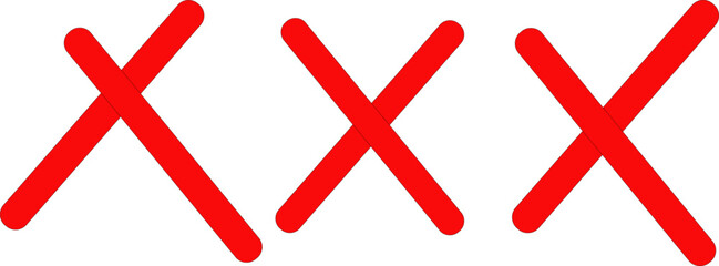 Obraz premium red cross sign x mark icon on white background