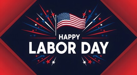 Vibrant labor day celebration with patriotic american flag design