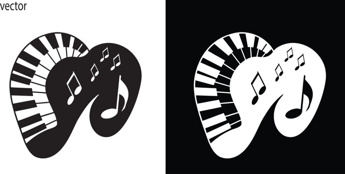 piano grand piano keyboard Silhouette Icon Vector Illustration, Music vector Music line act
