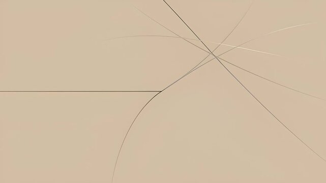 Minimalist beige background with black and silver lines creating geometric abstraction