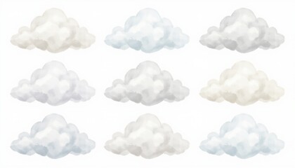 Fototapeta premium Soft Pastel Watercolor Cloud Clipart