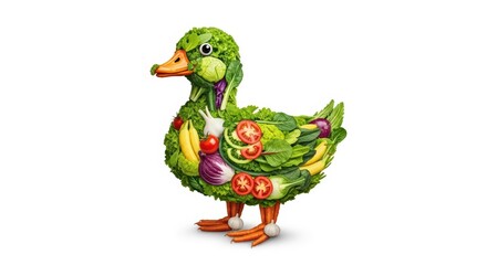 Vegetable duck sculpture, healthy eating concept