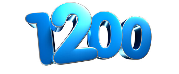 Blue number 1200 3d illustration sign . Advertising signs. Product design. Product sales