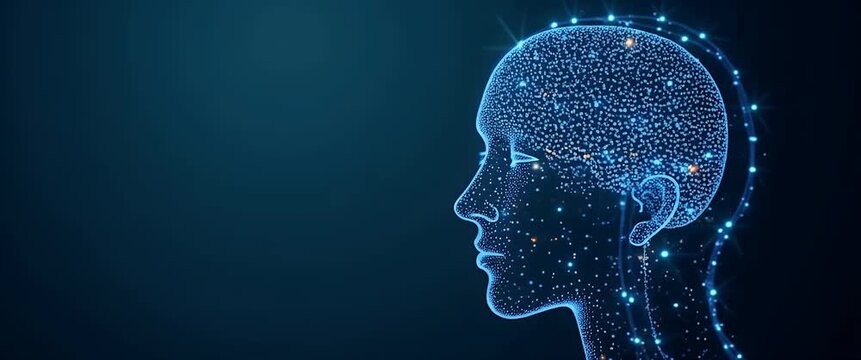 Digital neural network silhouette with twinkling nodes animates gently, while a slow pan reveals a futuristic, tech-inspired backdrop; cinematic style with ample copy space.