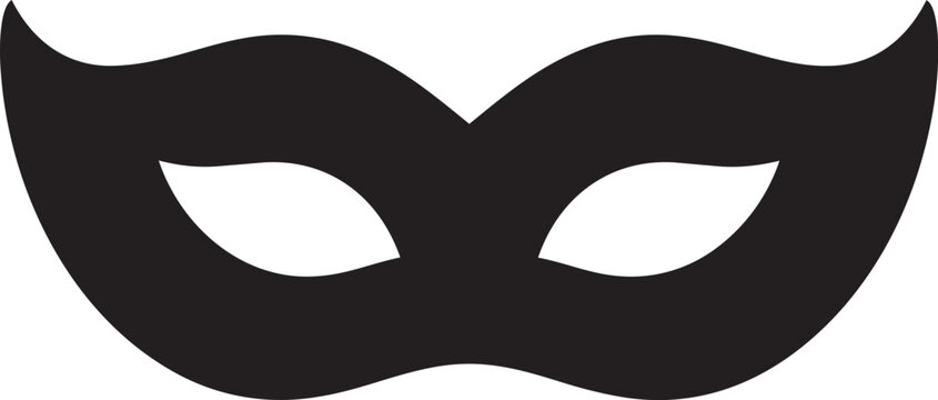 Small Carnival Mask Silhouette Vector Masquerade Symbol.