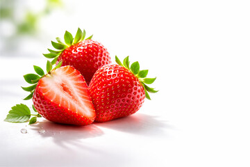 strawberries on white background