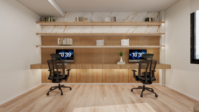 oficina en casa . estudio para trabajo en casa . librer&iacute;a a medida . casa de lujo 