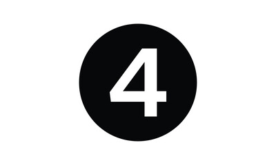Fototapeta premium abstract bullet point number 4 on black circle design.
