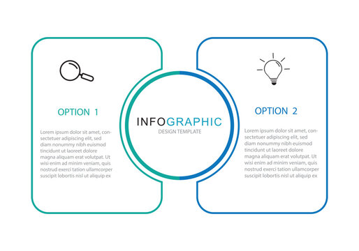 vector infographic template design element whit 2 option or step vector illustration	