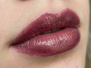 Сlose up lips of a woman