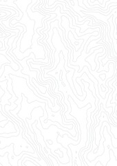 Fototapeta premium Curvas de nivel sobre fondo blanco, mapa topográfico.