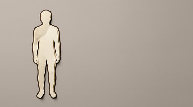 Human Silhouette Made From Paper Cutouts, Identity and Diversity Concept