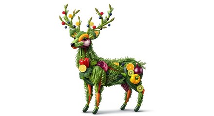 Obraz premium Vegetable Reindeer: Healthy Food Art