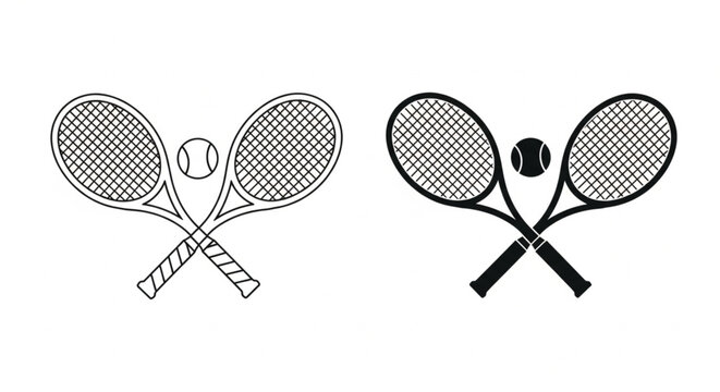 Professional tennis club badge vector with crossed rackets and ball in vintage athletic laurel wreath style