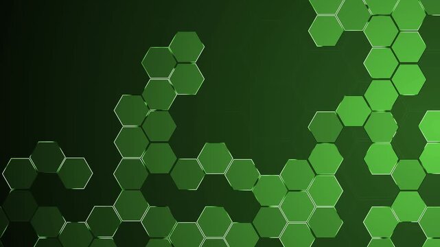 Abstract hexagonal tech pattern shape background animation