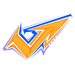 Decal Warping Stripes Sport Element Decoration Illustration 