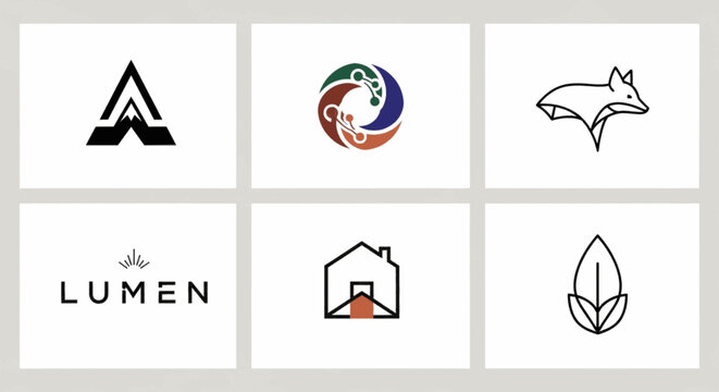 Simple Flat Minimalist Company Business Identity Set Logo Collection Design