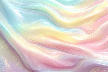 Obraz premium Abstract flowing iridescent background with pastel color gradients and glossy effect