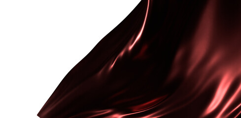 Abstract satin material in red with soft folds and highlights, perfect for textures, backgrounds,...