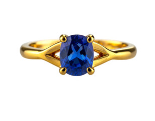 Elegant gold ring with a captivating blue gemstone exquisite jewelry.