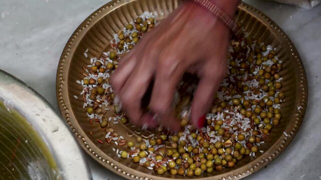 Traditional Kerao Lentils and Rice Prasad for Chhath Mata Worship Ritual