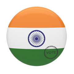 India flag badge with vote stamp for general and legislative elections