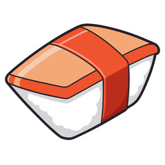 Delicious sushi roll with salmon and orange seaweed wrap