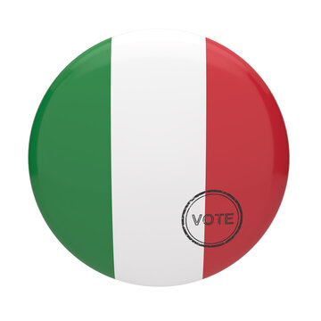 Italy flag badge with vote stamp for general and European elections