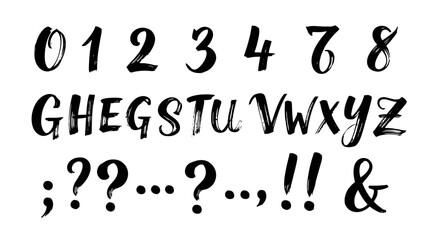 Unique Handwritten Font Characters and Symbols.