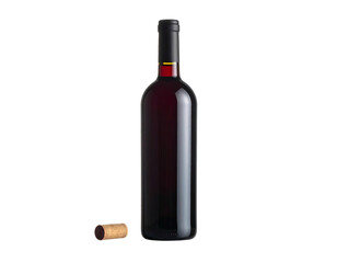 Elegant Wine Bottle with Cork: A Sophisticated Beverage Presentation.
