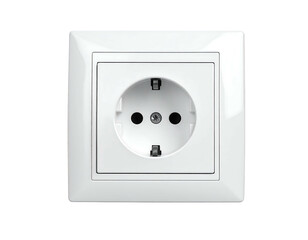 Close-up of a white electrical outlet on a white wall.