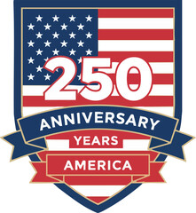 Naklejka premium American 250 Year Anniversary Emblem