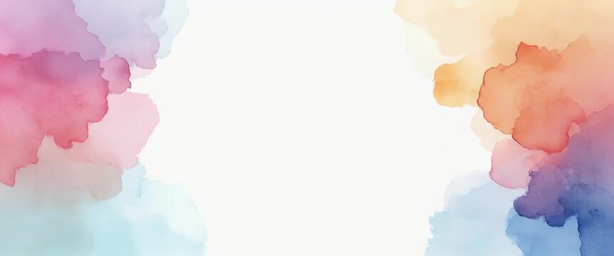 Watercolor splashes gently blend across the canvas with soft ambient flickers, as the camera slowly pans, creating a serene and artistic background ideal for creative projects.