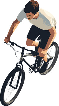 man riding a bike isometric vector