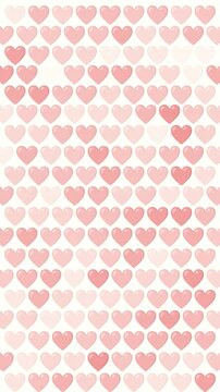 Vertical video Random Flash Seamless Pattern of Cute Red Hearts on White Background for Wedding Valentine Day and Romantic Design