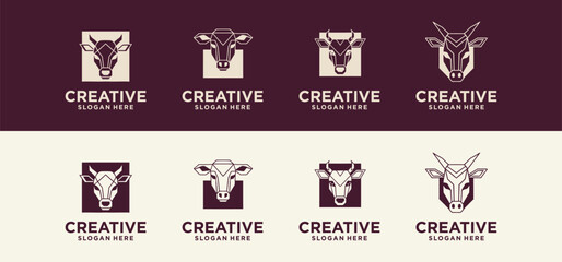 Modern Cow Logo Design with a Clean 